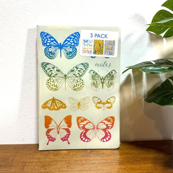 Set of 3 Butterfly Journals Lined Paper Notebooks - Picture 1 of 5